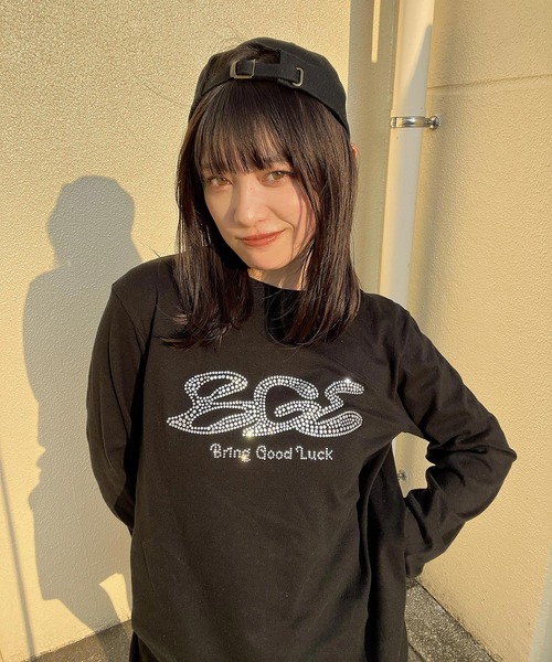 BGL tシャツ RHINESTONE LOGO LS TEE / ラインストーン / ロゴ