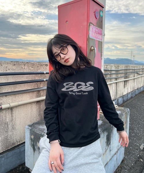 BGL tシャツ RHINESTONE LOGO LS TEE / ラインストーン / ロゴ