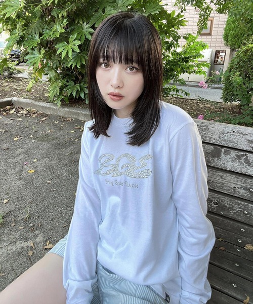 *p(R)ojectR® ラインストーンロゴ ロンT BGL tシャツ RHINESTONE LOGO LS TEE / ラインストーン / ロゴ
