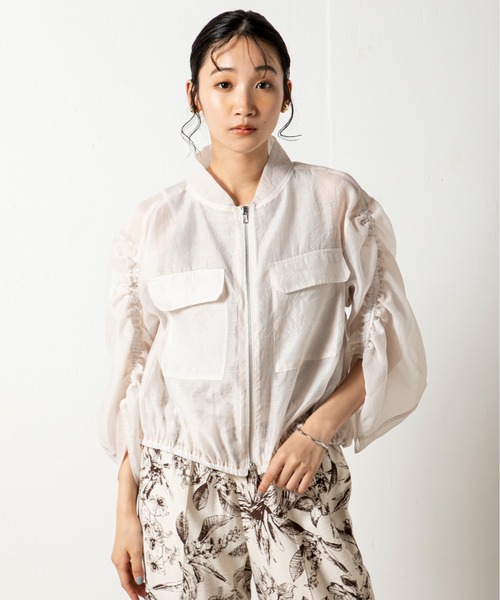 「MILLION CARATS」 ジップアップブルゾン FREE オフホワイト レディース_画像2