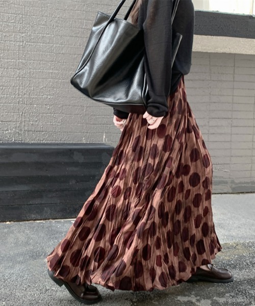 FAVORITO ロング スカート ドット柄ロングスカート : ZOZOTOWN Yahoo
