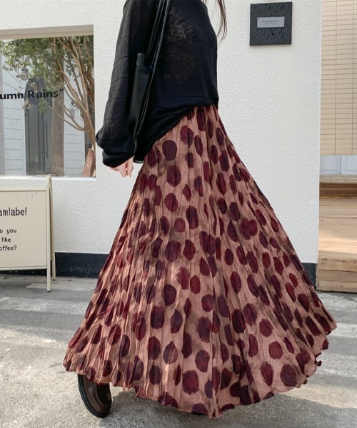FAVORITO スカート ドット柄ロングスカート : ZOZOTOWN Yahoo!店