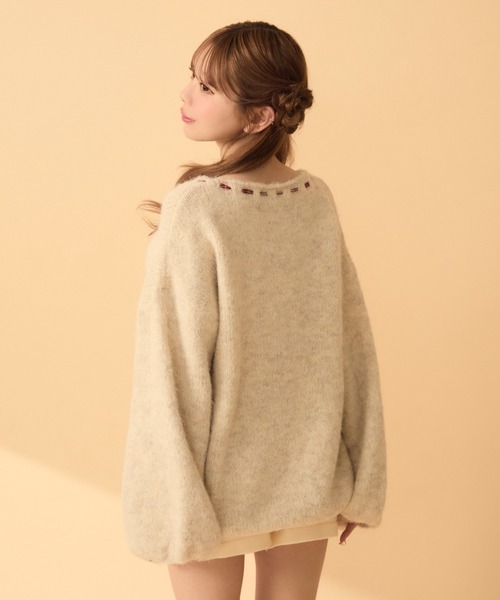 リボン付きベージュニットセーター ニット/セーター（ベージュ系・リボン）ファッション通販 - ZOZOTOWN