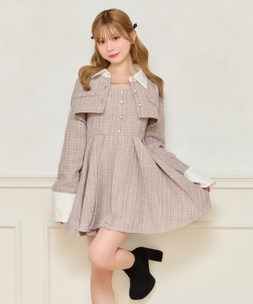 apres jour（アプレジュール） ワンピース 「セット着用可能」ツイード