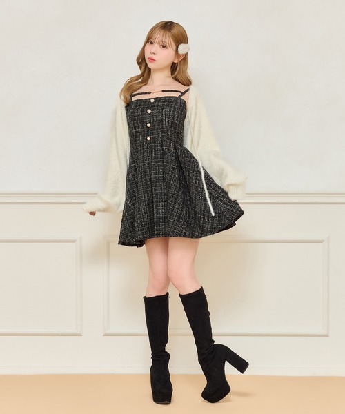 apres jour　ツイードショートジャケット　ミニワンピース　2点セット apres jour（アプレジュール） ワンピース 「セット着用可能」ツイード