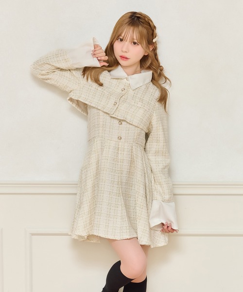 apres jour（アプレジュール） ワンピース 「セット着用可能」ツイード