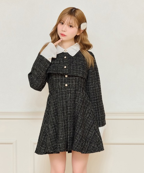 apres jour（アプレジュール） ワンピース 「セット着用可能」ツイード