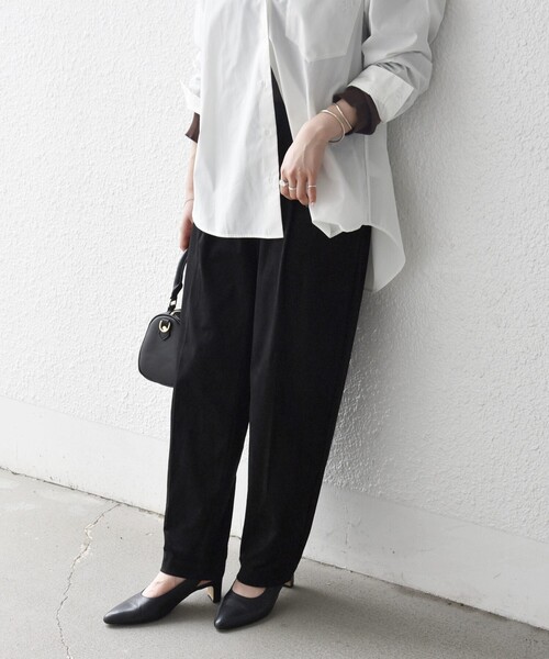 SHIPS any パンツ any: ポリエステル スエード テーパード イージー