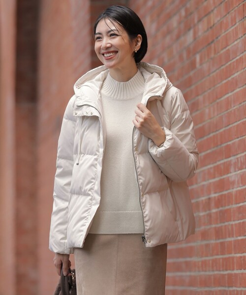 極美品 J.PRESS ショート ダウンコート ベージュ 9 Mサイズ 新品 J.PRESS（J.プレス） ダウンコート ダウンジャケット 「洗える」タフタ