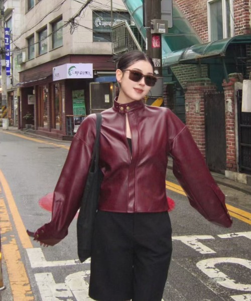 AsheKsha ジャケット ノーカラージャケット ノーカラーレーザー