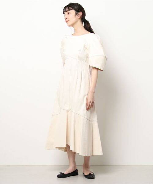 LANVIN en Bleu 「LANVIN Bleu」 半袖ワンピース 38 ブラック