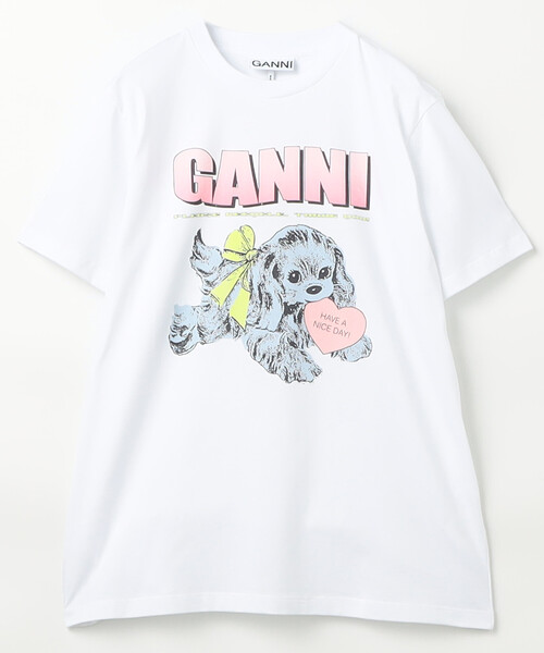 GANNI（ガニー） tシャツ Basic Cotton Jersey Neon Puppy T / T4333