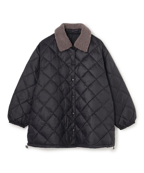 【未使用品】UNFILO×TAIONコラボ ダウンジャケット 2WAY ブラック TAION×UNFILO】2WAY キルティングダウン（ダウンジャケット/コート