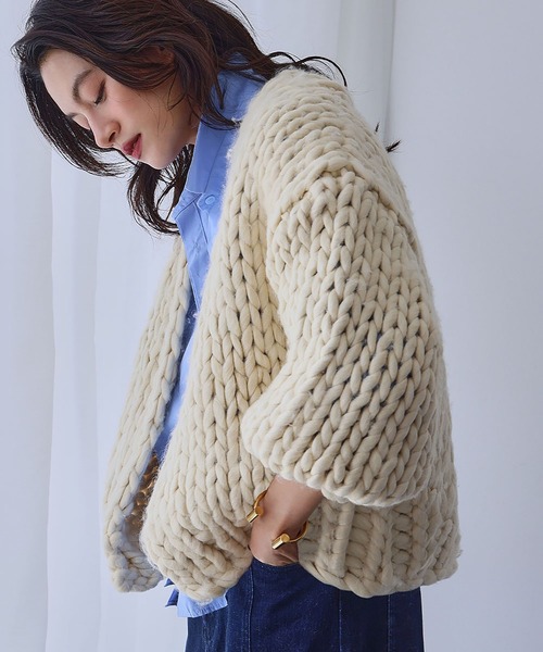 エルフランク（ELFRANK）/ざっくり編み チャンキーニット カーディガン ELFRANK カーディガン 「2025AW」ざっくり編み チャンキーニット