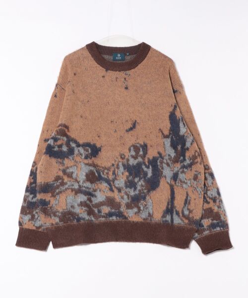 unfil完売品　ジャガードカシミア・モヘア混ニット　レアcolor セーター ニット 「TETE SELECTION」モヘア混ジャガードニット