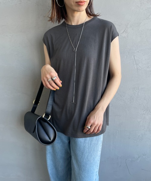 「me.」 ノースリーブトップス F ラベンダー レディース_画像8