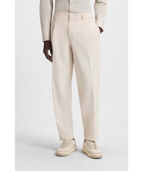 未使用　HUGO BOSS リラックスフィットパンツ ストレッチコットン BOSS（HUGO BOSS） ワイドパンツ パンツ リラックスフィットパンツ は