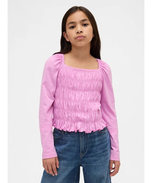 GAP（ギャップ） tシャツ スモッキングギャザー スクエアネック