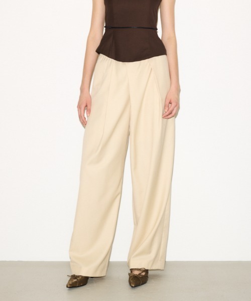 THROW by SLY スラックス パンツ ASYMMETRY TUCK SLACKS