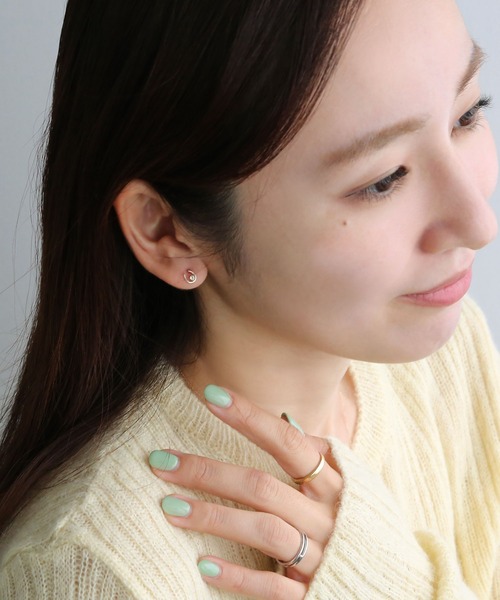 queite ピアス K10 YG 馬蹄×ストーンピアス「queite」 レディース 