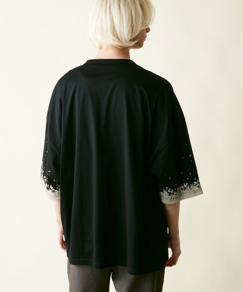 「rehacer」 7分袖Tシャツ LARGE ネイビー メンズ_画像2