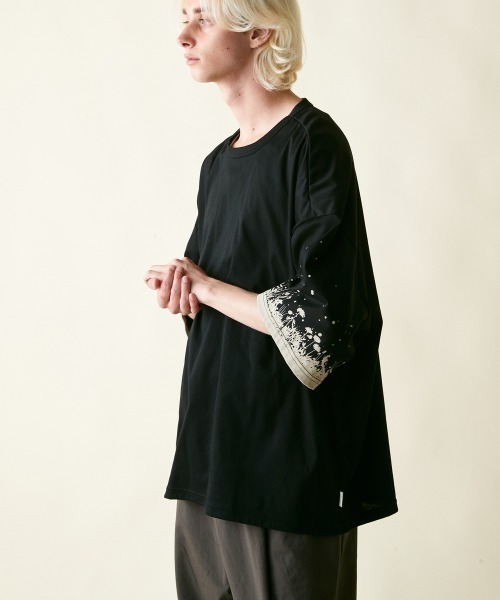 「rehacer」 7分袖Tシャツ LARGE ネイビー メンズ_画像7