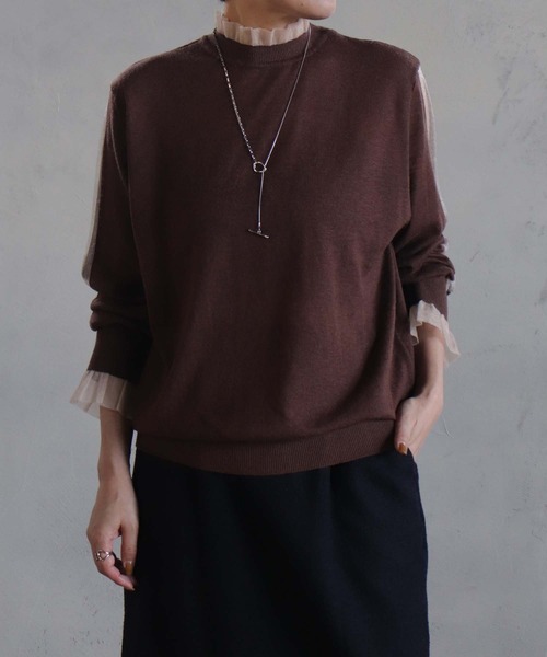 「BITTOKO」 長袖ニット FREE グレー レディース_画像4