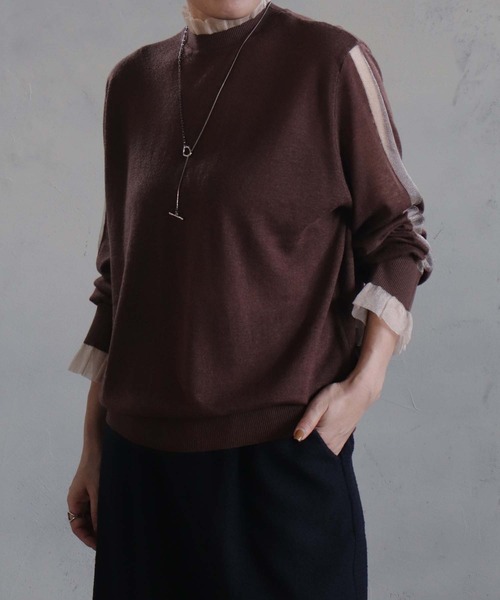 「BITTOKO」 長袖ニット FREE グレー レディース_画像5