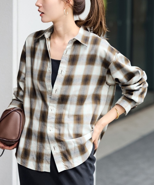 FRAMeWORK（フレームワーク） 長袖ブラウス - ブラウン レディース