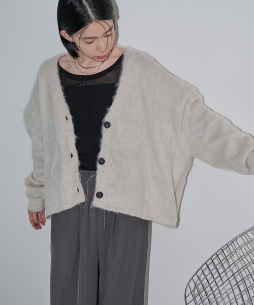 「Shelly island」 ニットカーディガン FREE グレー レディース_画像3