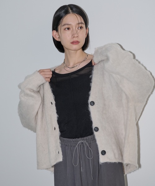 「Shelly island」 ニットカーディガン FREE グレー レディース_画像4