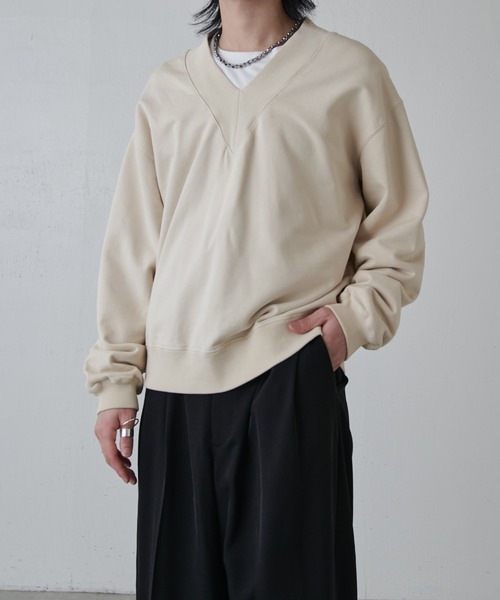 GOODENOUGH Vネック 薄手スウェット Lui's（ルイス） トレーナー スウェット クリーンスノーウォッシュV