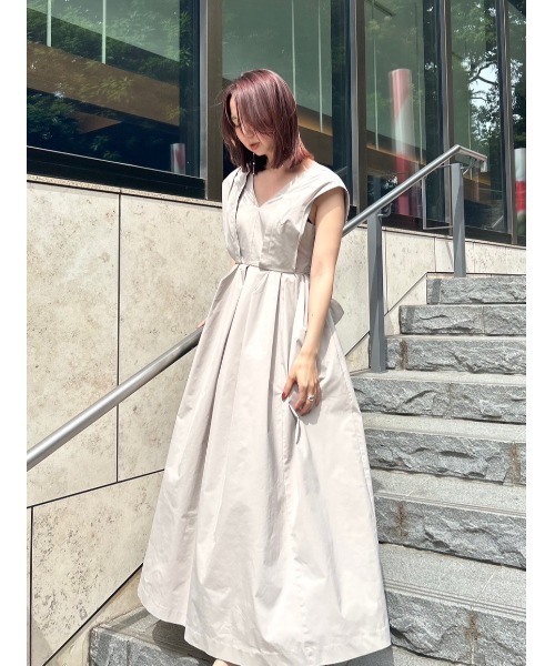 「FRAY I.D」 ノースリーブワンピース 0 ベージュ レディースの画像