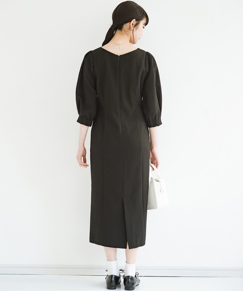 「haco!」 7分袖ワンピース MEDIUM ライトベージュ レディース_画像9