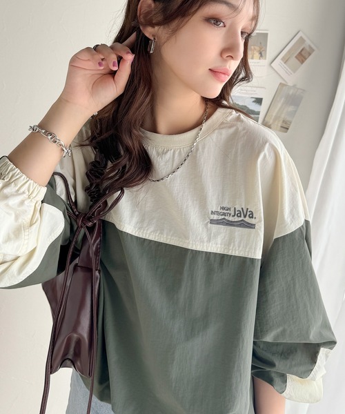 「Java」 長袖チュニック MEDIUM グレイッシュベージュ レディース_画像3