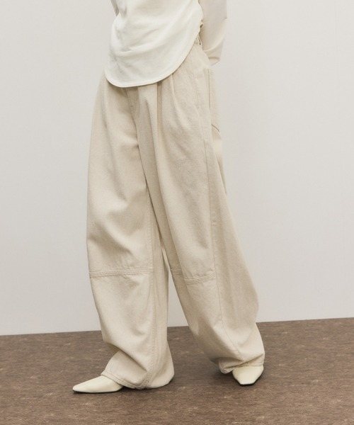 ADAM ET ROPE'（アダムエロペ） パンツ コットンリネンカーヴィー