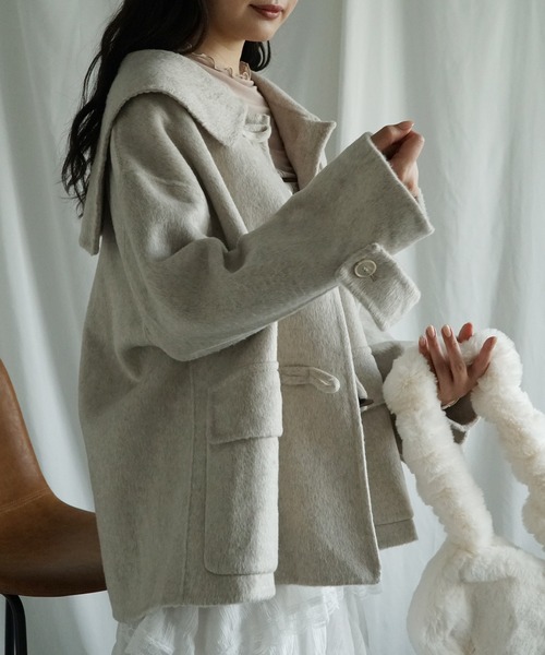 「aimoha」 ダッフルコート MEDIUM ベージュ レディース_画像6