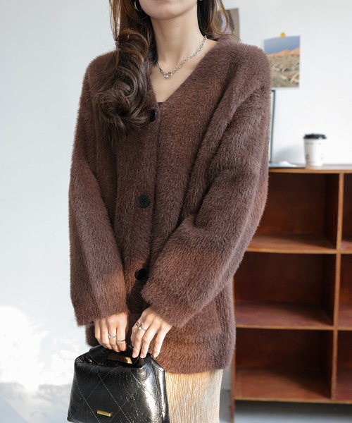 SHIENAS」 ニットカーディガン FREE ブラウン レディース : ZOZOTOWN