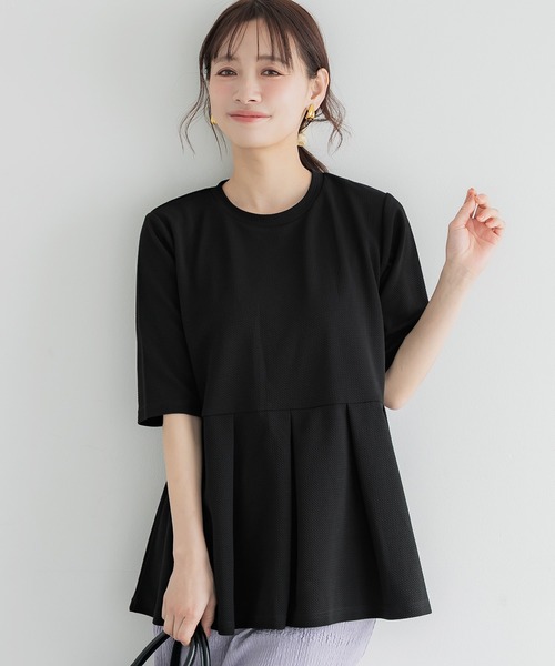 トクコ　半袖チュニック coca（コカ） tシャツ 半袖 エンボスタックチュニック レディース