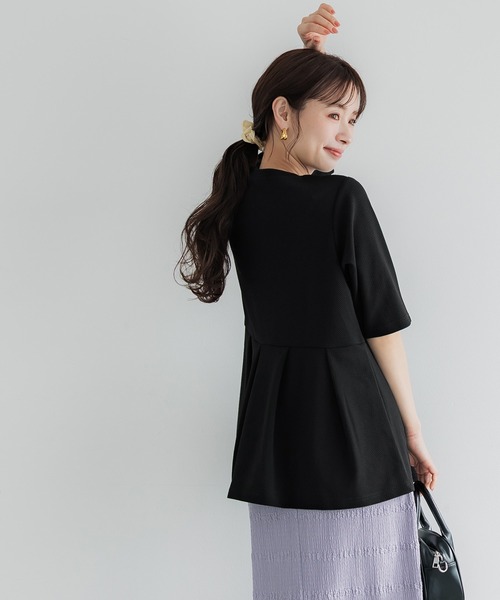 トクコ　半袖チュニック coca（コカ） tシャツ 半袖 エンボスタックチュニック レディース