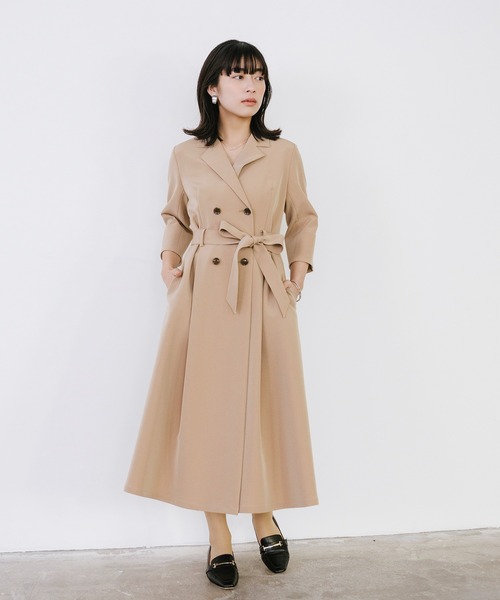 ワンピース カシュクール7分袖ワンピース「2サイズ展開」の画像