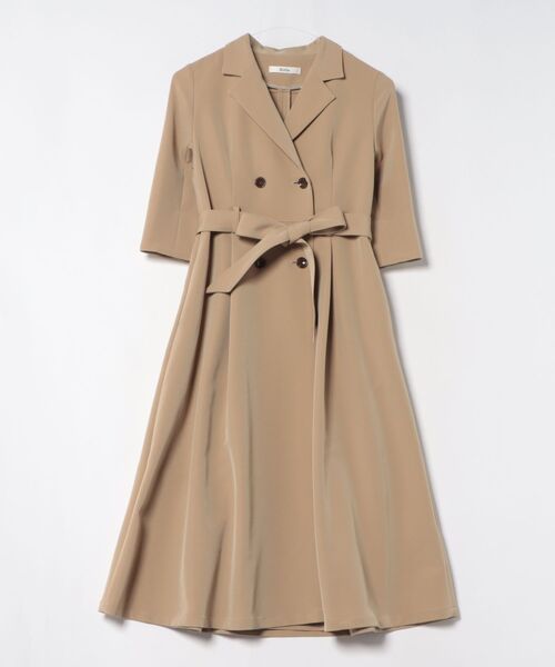 ワンピース カシュクール7分袖ワンピース「2サイズ展開」の画像