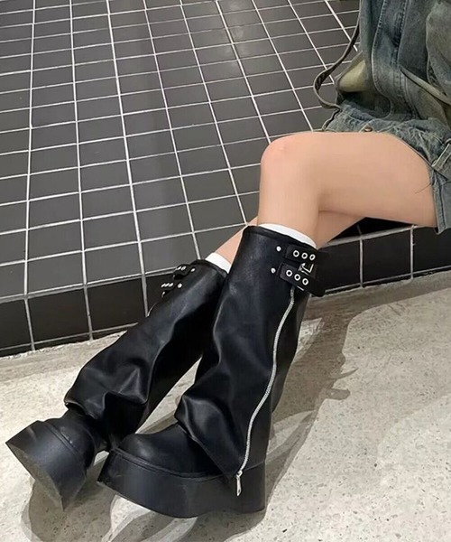 HALEY PESCA ブーツ HALEY PESCA/厚底カバーロングブーツ レディース