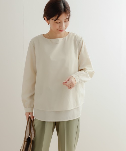 「URBAN RESEARCH DOORS」 長袖ブラウス MEDIUM ネイビー レディース_画像5