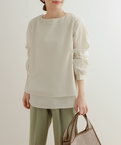 「URBAN RESEARCH DOORS」 長袖ブラウス MEDIUM ネイビー レディース_画像9
