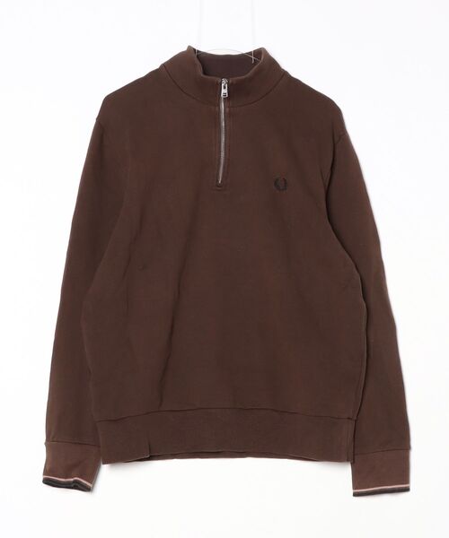 「FRED PERRY」 スウェットカットソー L ブラウン メンズ