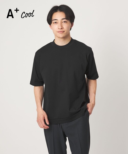 tシャツ A+ COOL ビズ クルーネック カットソー Tシャツ -接触冷感・吸水速乾- メンズの画像