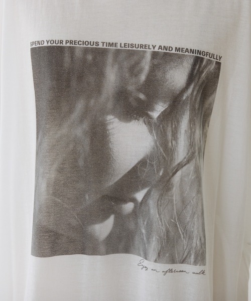 tシャツ シアーフォトプリントTシャツ レディースの画像