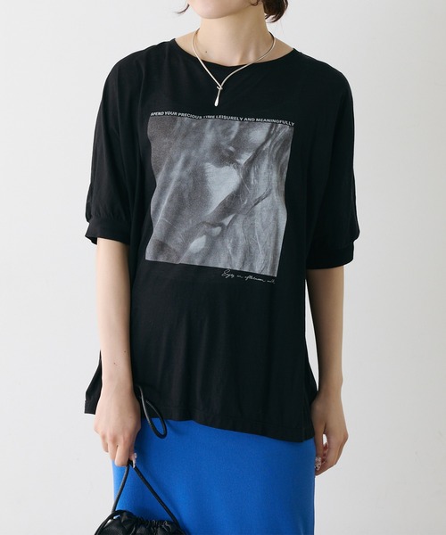 tシャツ シアーフォトプリントTシャツ レディースの画像