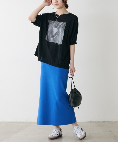 tシャツ シアーフォトプリントTシャツ レディースの画像